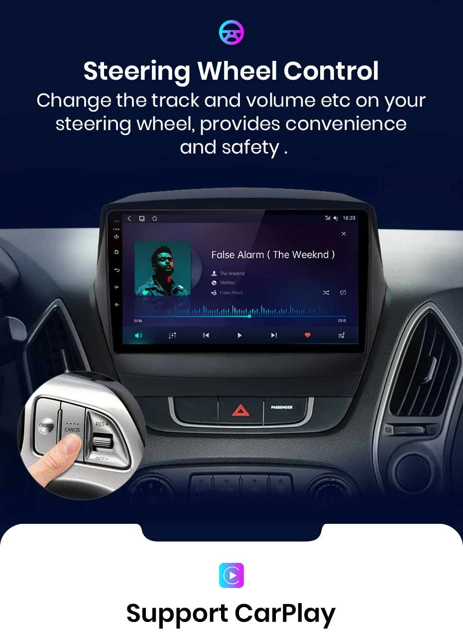Junsun V1 AI Stimme Drahtlose CarPlay Android Auto Radio für Hyundai ix35 1 2 Tucson 2 LM 2009-2015 4G Auto Multimedia GPS 2din – Detail 13