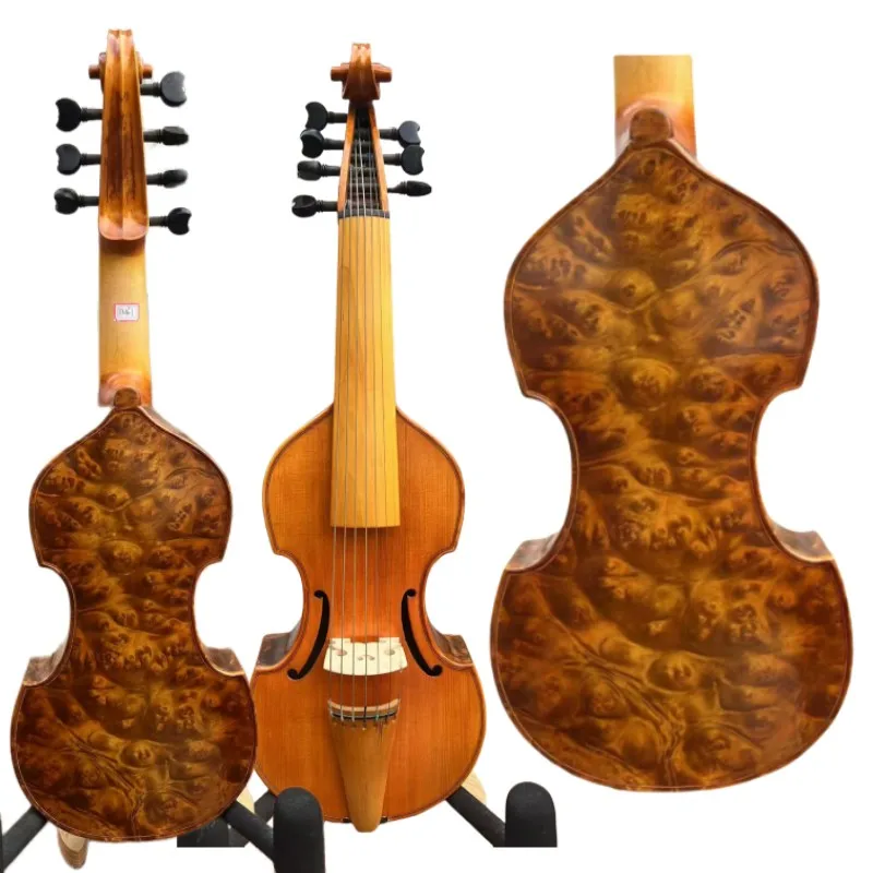 Baroque style SONG master bird's eye Maestro 7 strings 14" viola da gamba#13161