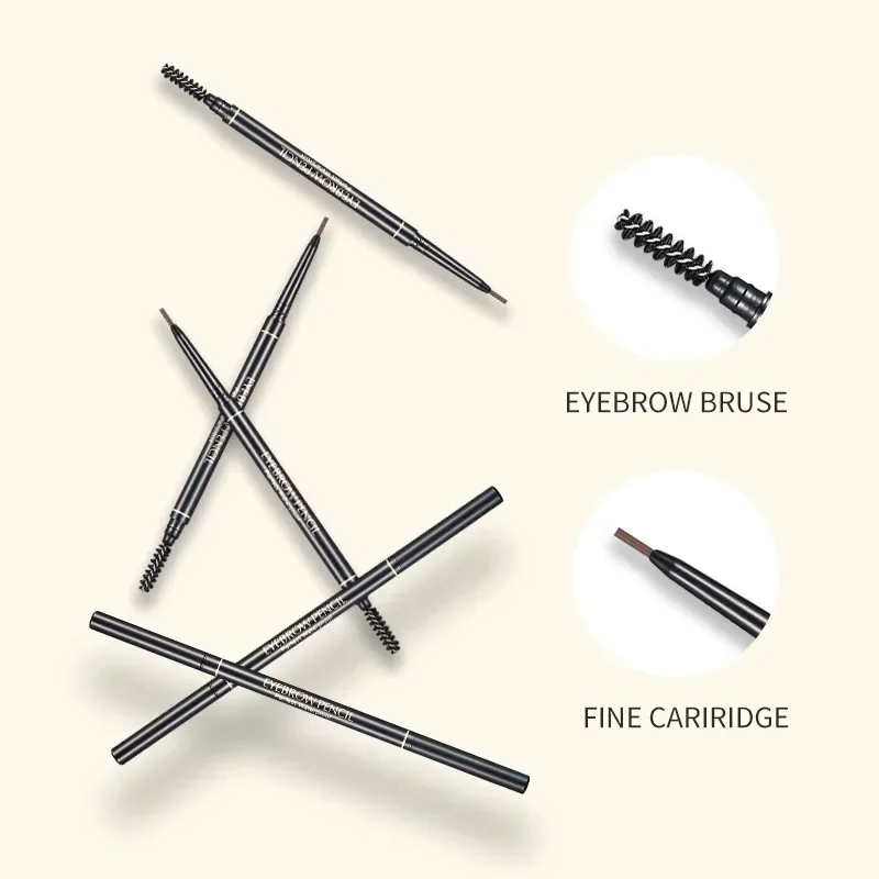 1.5mm Fine Eyebrow Pencil with Double Head Automatic Rotation, One Line Eyebrow Pencil Waterproof and Makeup Free Makeup Pen 4
