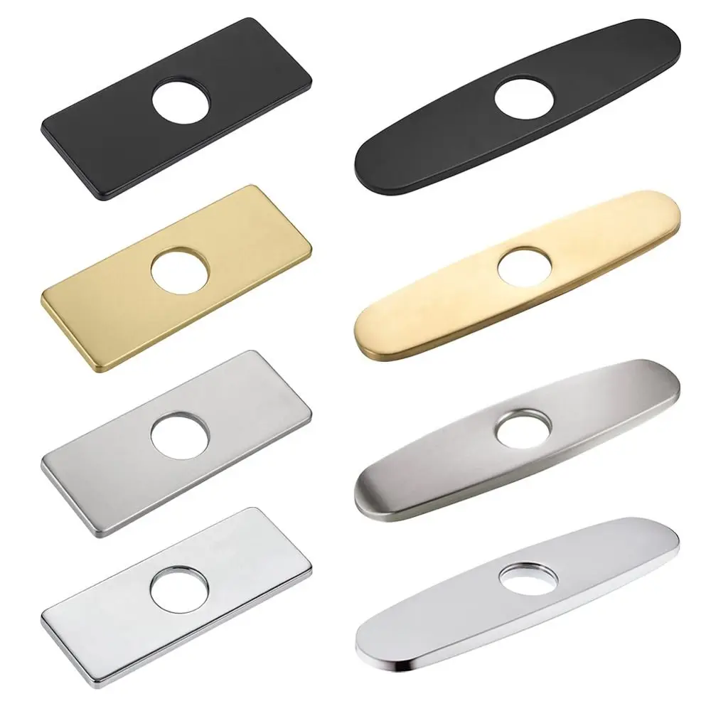 

1PC Deck Plate Stainless Steel Faucet Plate Hole Tap Cover Bathroom Kitchen Sink For Most Single Hole Faucet