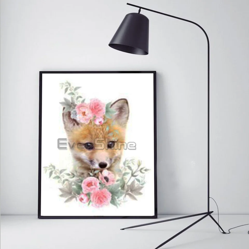 Evershine 5D DIY Diamond Painting Animals Diamond Embroidery Elephant Fox Cross Stitch Kit Rhinestone Pictures Home Decoration