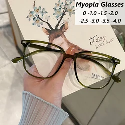 Unisex Women Men Finished Myopia Glasses Fashion Trend Short-sighted Eyewear Luxury Prescription Diopter Eyeglasses 0 TO -4.0