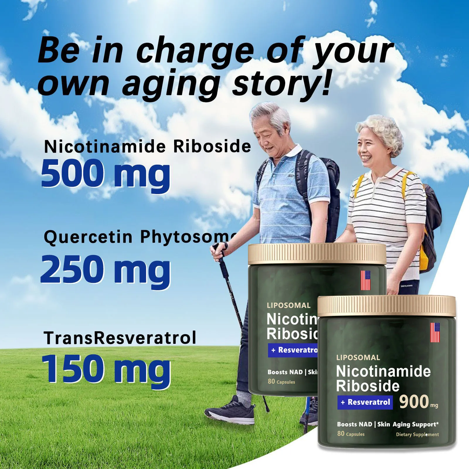 NAD+ Supplement Capsules 4 Bottles For Anti-Aging