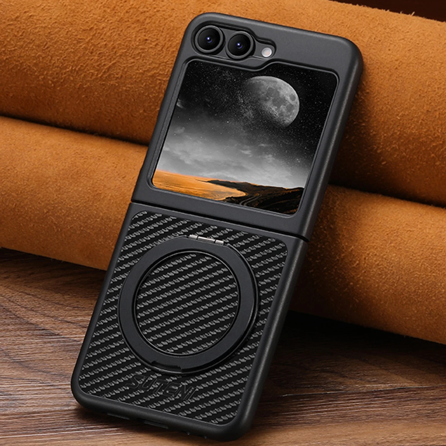 Complete Set Soft Rubber Magnetic Adhesive 360-Degree Rotating Stand for Wireless Charging Case