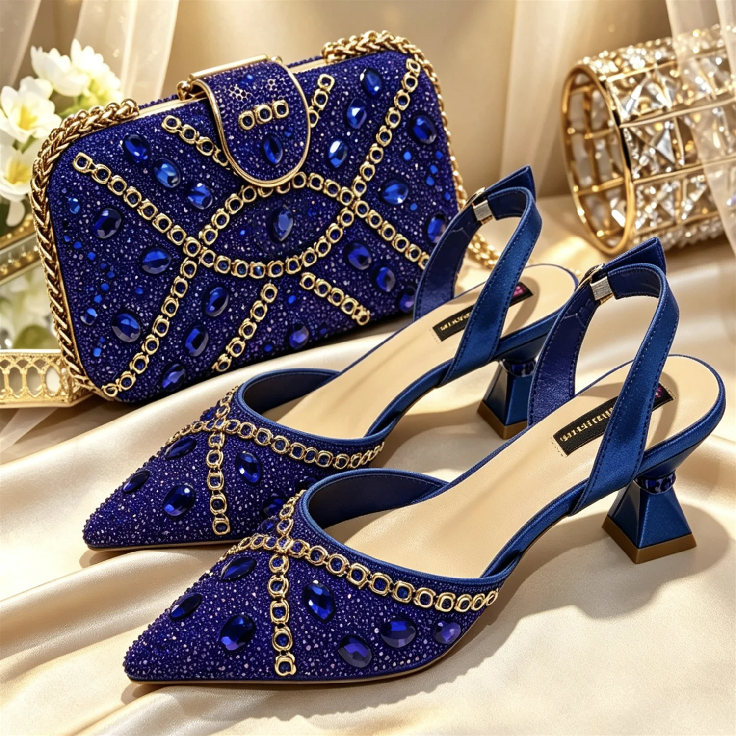 Trendy Women's Pointed-Toe High Heels and Luxury Bag Set - Versatile Fit for All Foot Shapes, Sleek Design for a Chic Loo