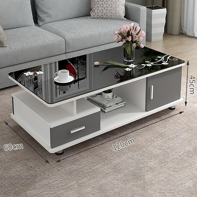 confesar Dirección Halar Glass Large Coffee Table Center Living Room Tv Coffee Tables with Drawers  Decor Mesa De Centro De Sala Muebles Home Furniture - AliExpress