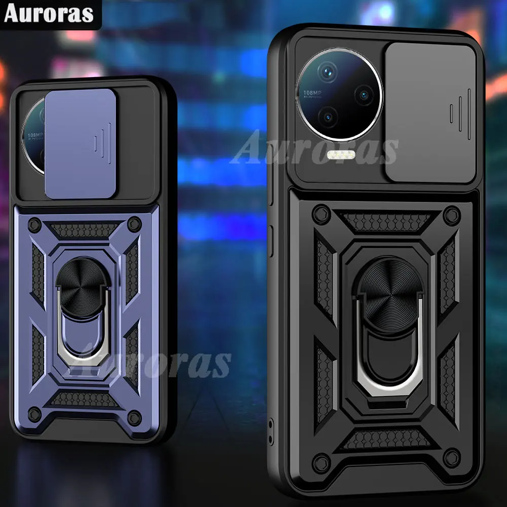 Slide Camera Lens Protect For Infinix Note 12 11 Pro 4G Case Armor Silicone Car Holder Cover For Note 12 2023 G96 Hot 30 5G