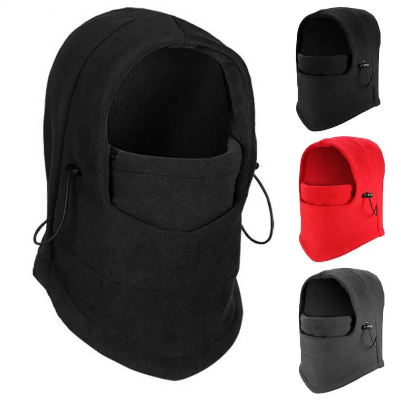 

New Fashion Warm Winter Men Women Hats Waterproof Thermal Fleece Balaclava Hat Hooded Neck Warmer Hiking Scarves Hats