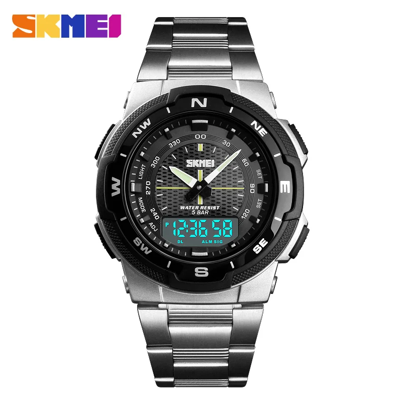 SKMEI 1370 Quartz Mens Watch Fashion Men's Wristwatch Stopwatch Chronograph Sport Waterproof Men Watches Reloj Masculino 1454 2