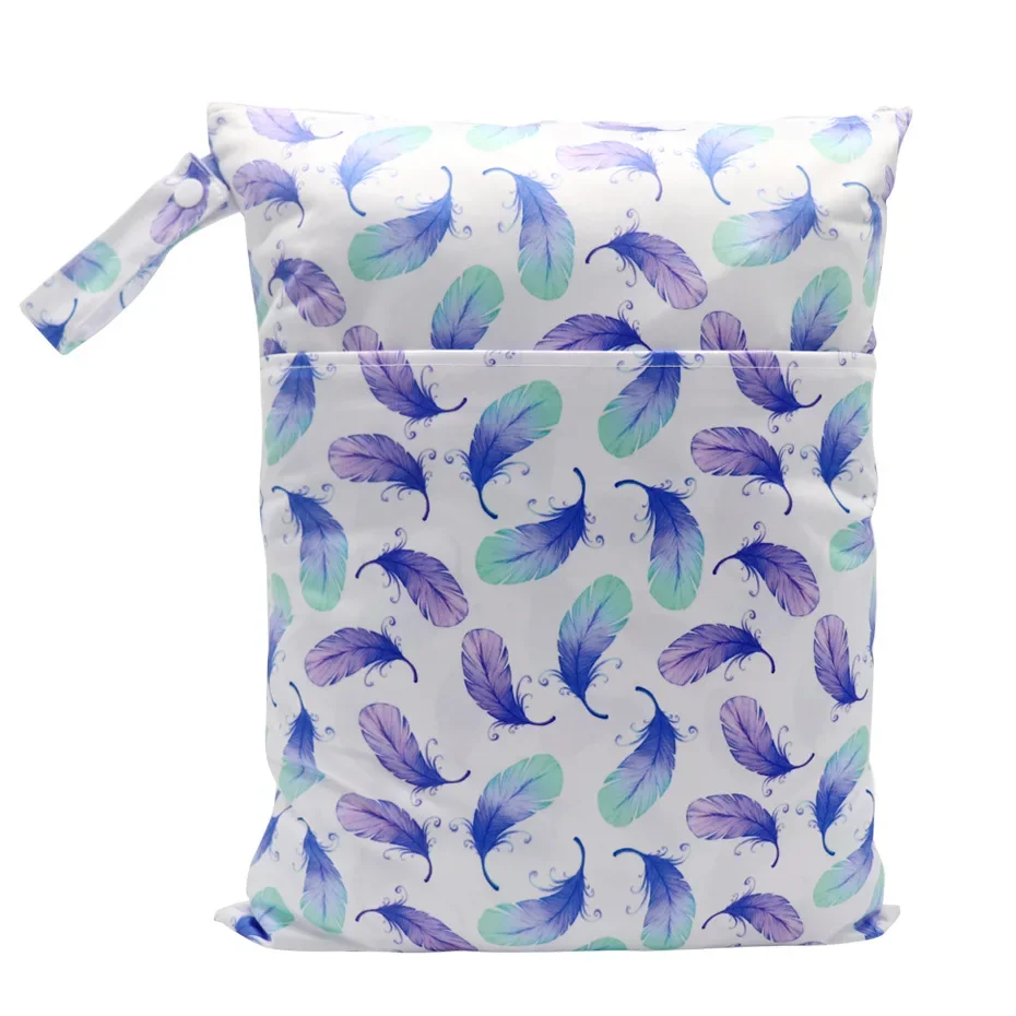 Waterproof Portable Double Zipper Baby Diaper Storage Bag Travel Wet Bag Convenient Carry-On Diaper for Children's Products
