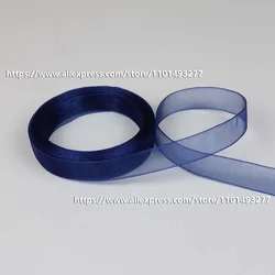5 Yards Organza Ribbon for Gift Wrapping and Crafting (54 Navy Blue)
