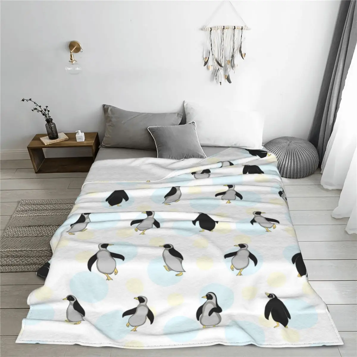 

Penguin Animal Bird Blanket Anti Pilling Fleece Winter Portable Super Soft Throw Blankets for Bedding Office Bedspread