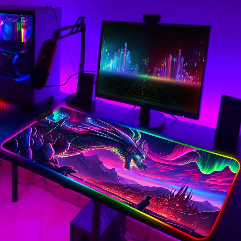 

LED Light Mousepad RGB Keyboard Cover Desk-mat Colorful Surface Mouse Pad Waterproof Multi-size World Computer PC Gamer CS Dota