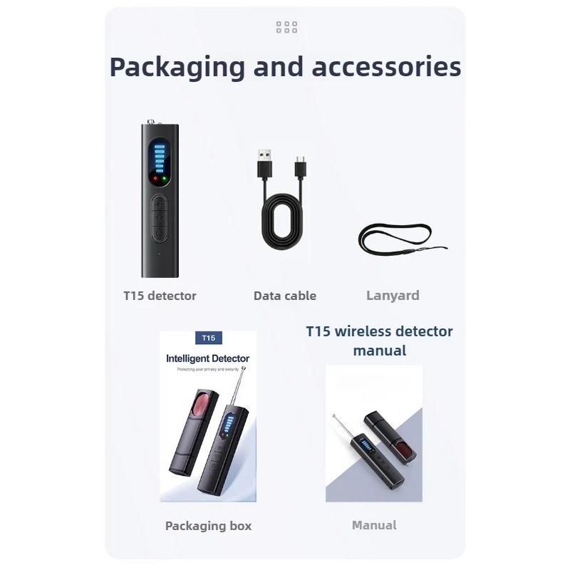 T15 Camera Detector Wireless Signal Infrared Scanner Anti-Location Listening Hotel Anti-Spying Detector