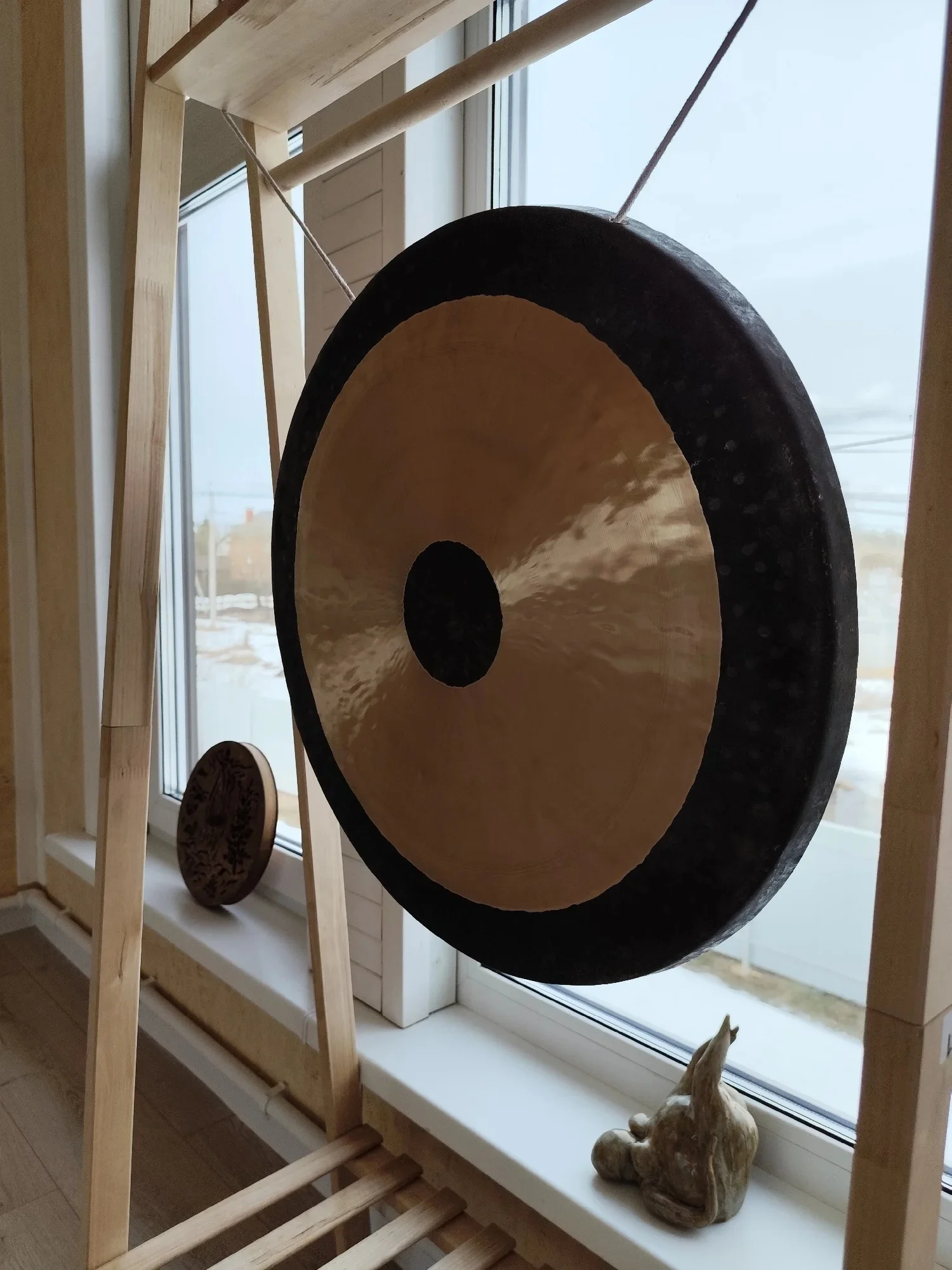 Arborea Sound Healing Gongs 18"-36" Bronze Chau Gong Square Steel Stand with wheels Wood Mallet