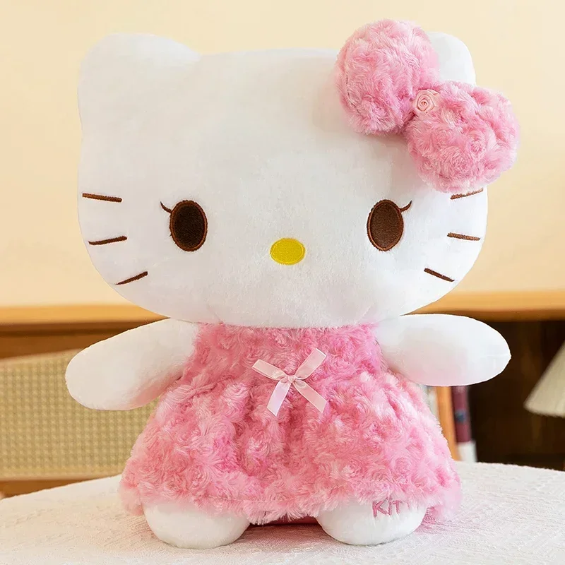 Peluche Hello Kitty 23 Cm Robe Rose, Poupée Sanrio Kawaii, Neuve