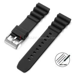 Unisex Sport Waterproof Silicone Watch Strap with Pin Buckle - Black Buckle (Black)