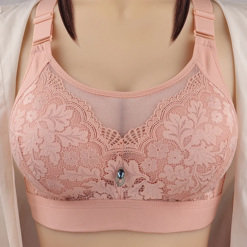 38-44 BC Sexy Soft Bra Women Seamless Large Size Wireless Bras for Women Lingerie Middle Aged Brassiere No Steel Ring Bralette 5