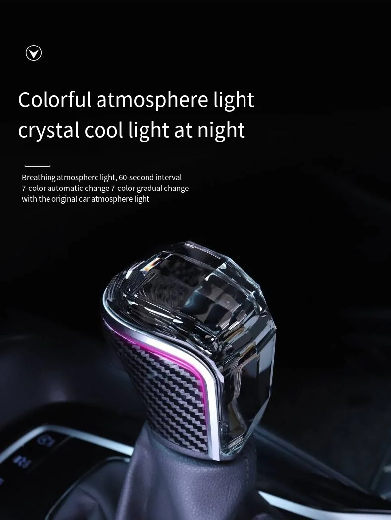 LED Type-c Crystal Gear Shift Knob For Toyota Camry/Levin/Frontlander/Allion /Av