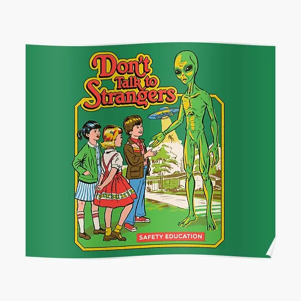 

Постер «не разговаривайте с незнакомыми», картина, искусство, современное домашнее винтажное настенное украшение, искусственная стена без рамки