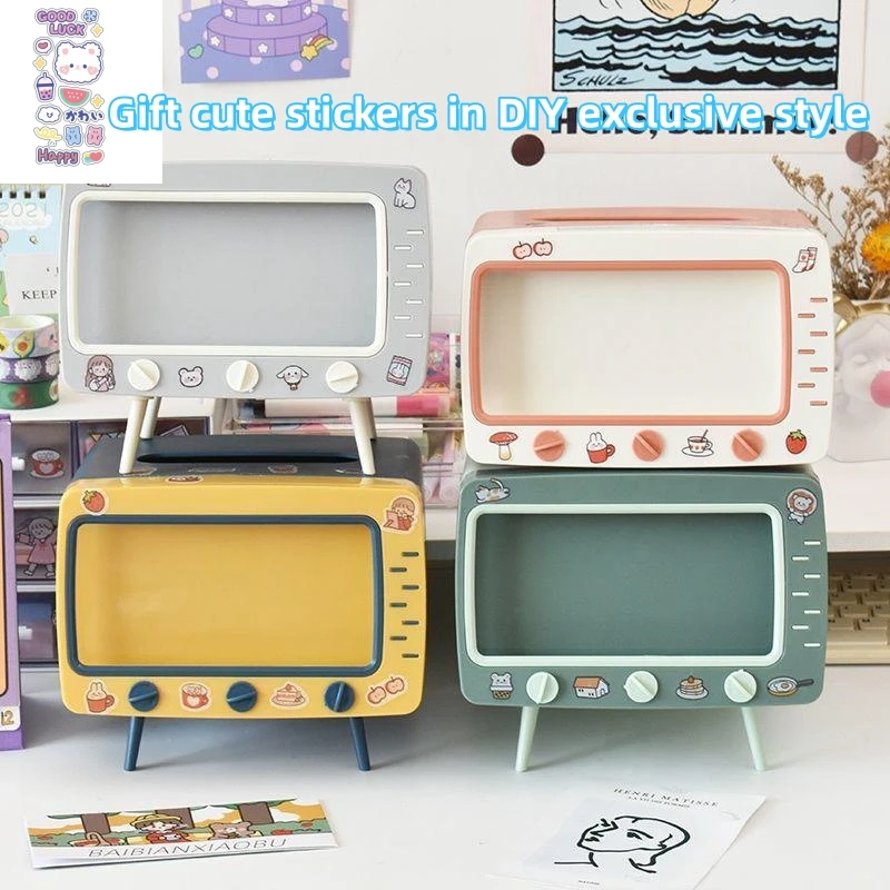 

Милая пластиковая коробка для салфеток, домашняя многофункциональная Милая настольная коробка для салфеток для телевизора, простой креативный держатель для салфеток, бумажный поднос