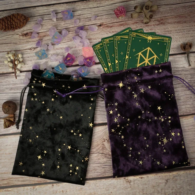 Tarot Card Bag,Storage BagTarot Pouch with Drawstring,Velvet Storage for Tarot Pouch, Multifunctional Oracle Cards Jewelry Bags 5