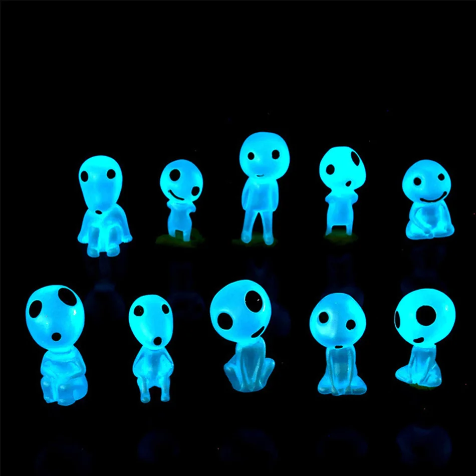 10Pcs Luminous Tree Spirits Micro Landscape Figure Ornament Outdoor Glowing Miniature Statue Potted Mini Garden Accessories 2