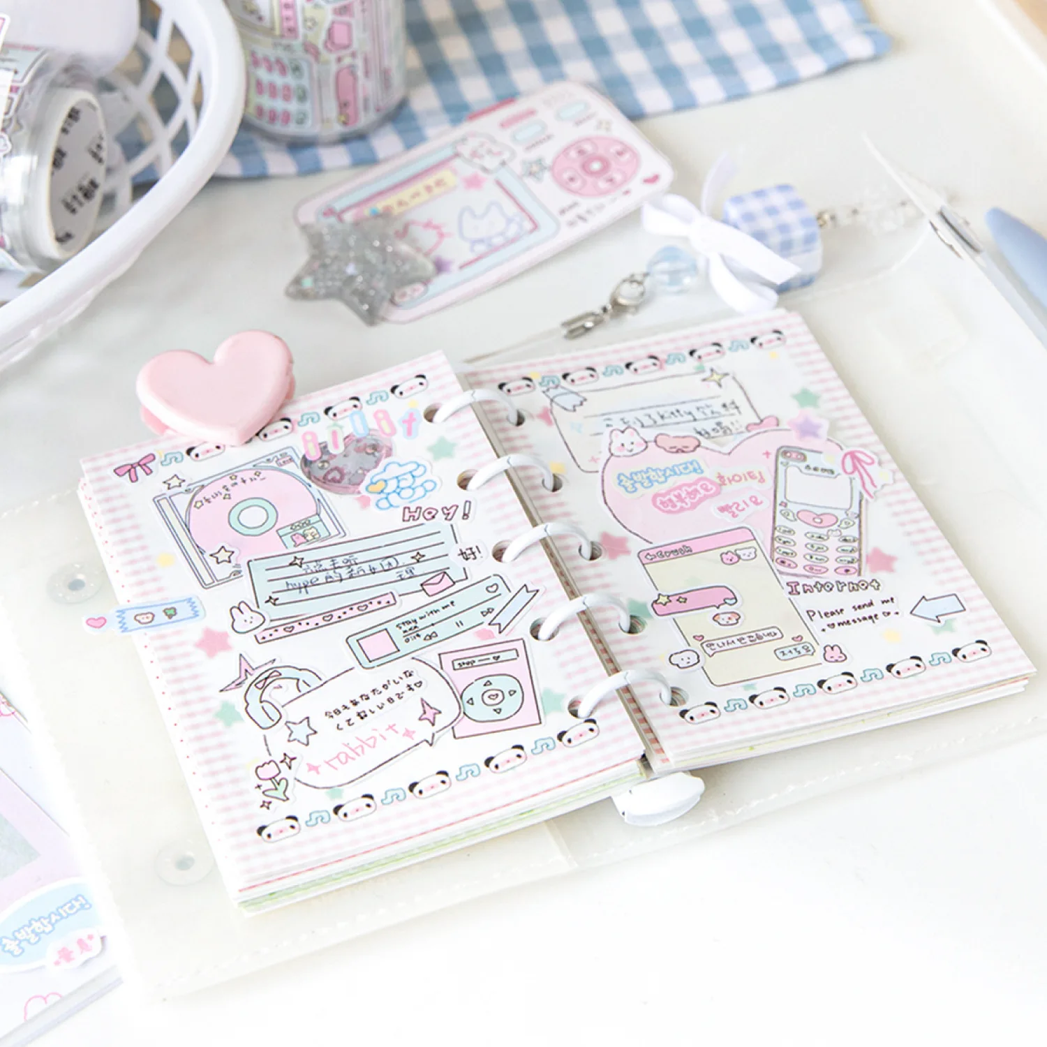 200cm/roll Coated paper tape Cute cartoon Animal game machine tape Creative notebook Guka cup Collage material DIY Decorative 4