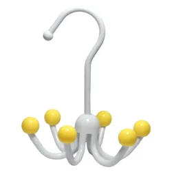 Versatile 360° Rotating Hook for Clothing and Accessories (White yellow)