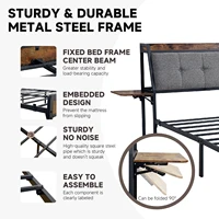 Металлический каркас кровати REDLIFE с зарядной станцией, светодиодными фонарями, без шума — изображение 5