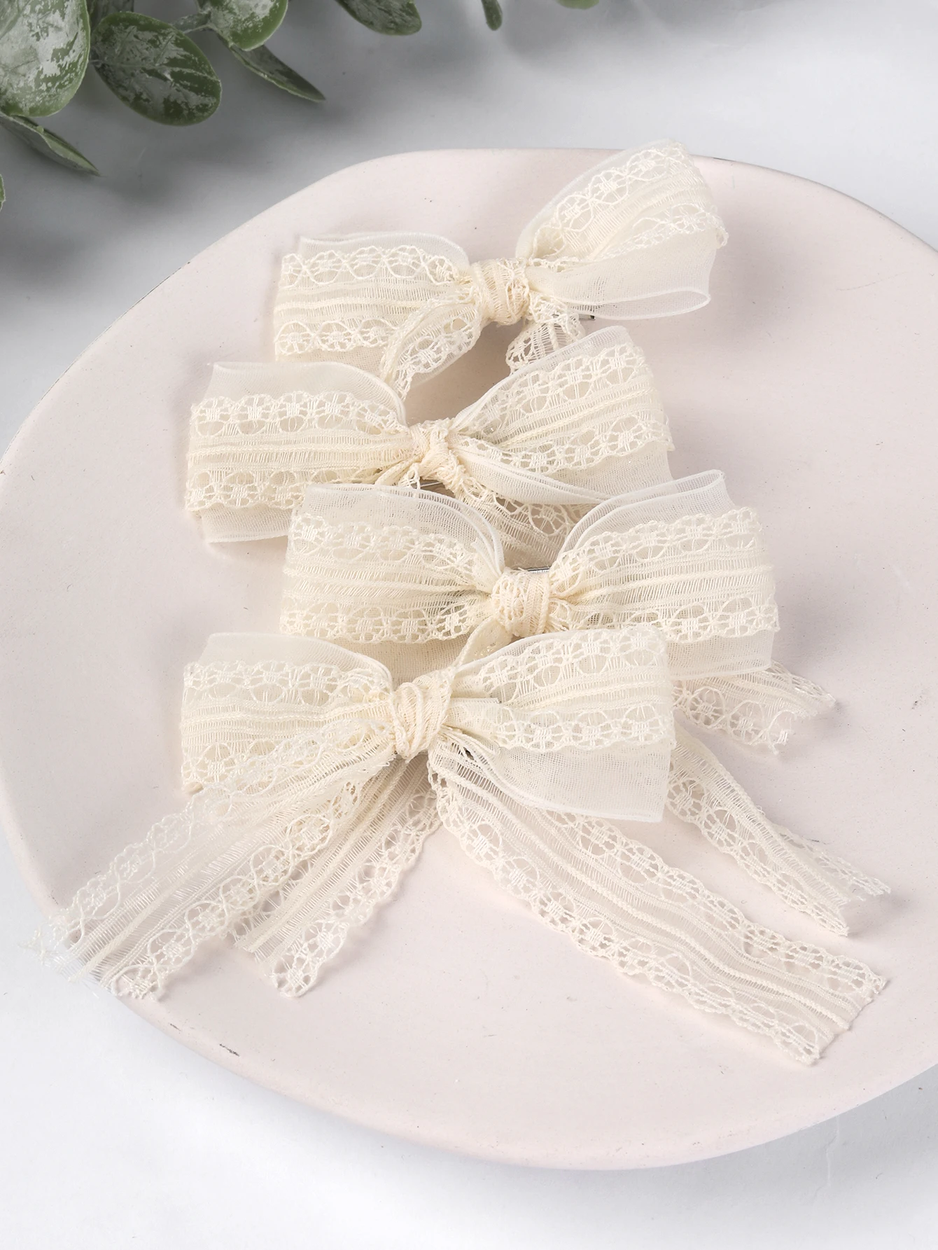 6 stücke elegante Spitze Bogen Haars pangen für Mädchen Fee Bogen Haars pange für Frühling und Sommer Kinder Kopf bedeckung Mädchen Haar Accessoires – Detail 3