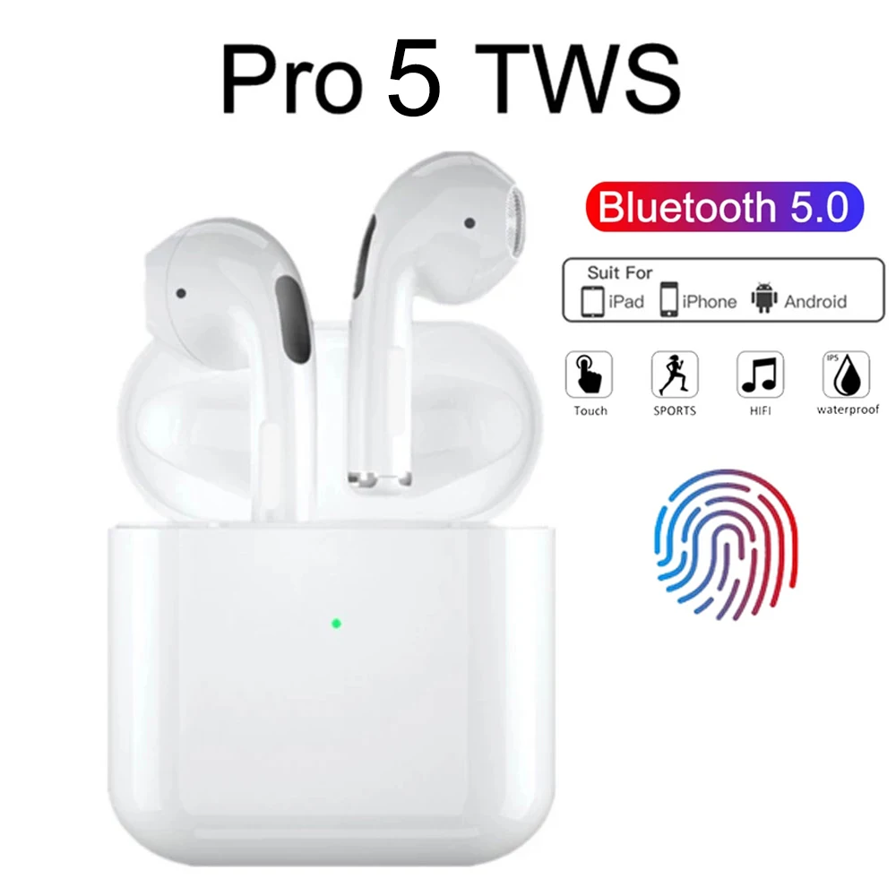 TWS Pro 5 Bluetooth-наушники Стереонаушники Беспроводные наушники-вкладыши HiFi Гарнитура
