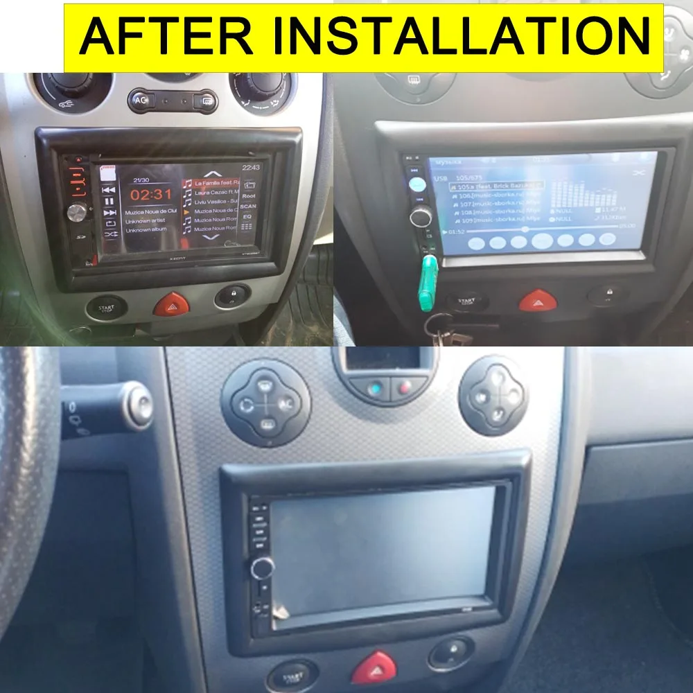 Double 2 Din Radio Fascia for Renault Megane 2 II 2002-2009 Stereo Panel Dash Kit Refitting Installation Trim Face Frame Bezel radio installation frame radio frame radio installation accessories radio panel