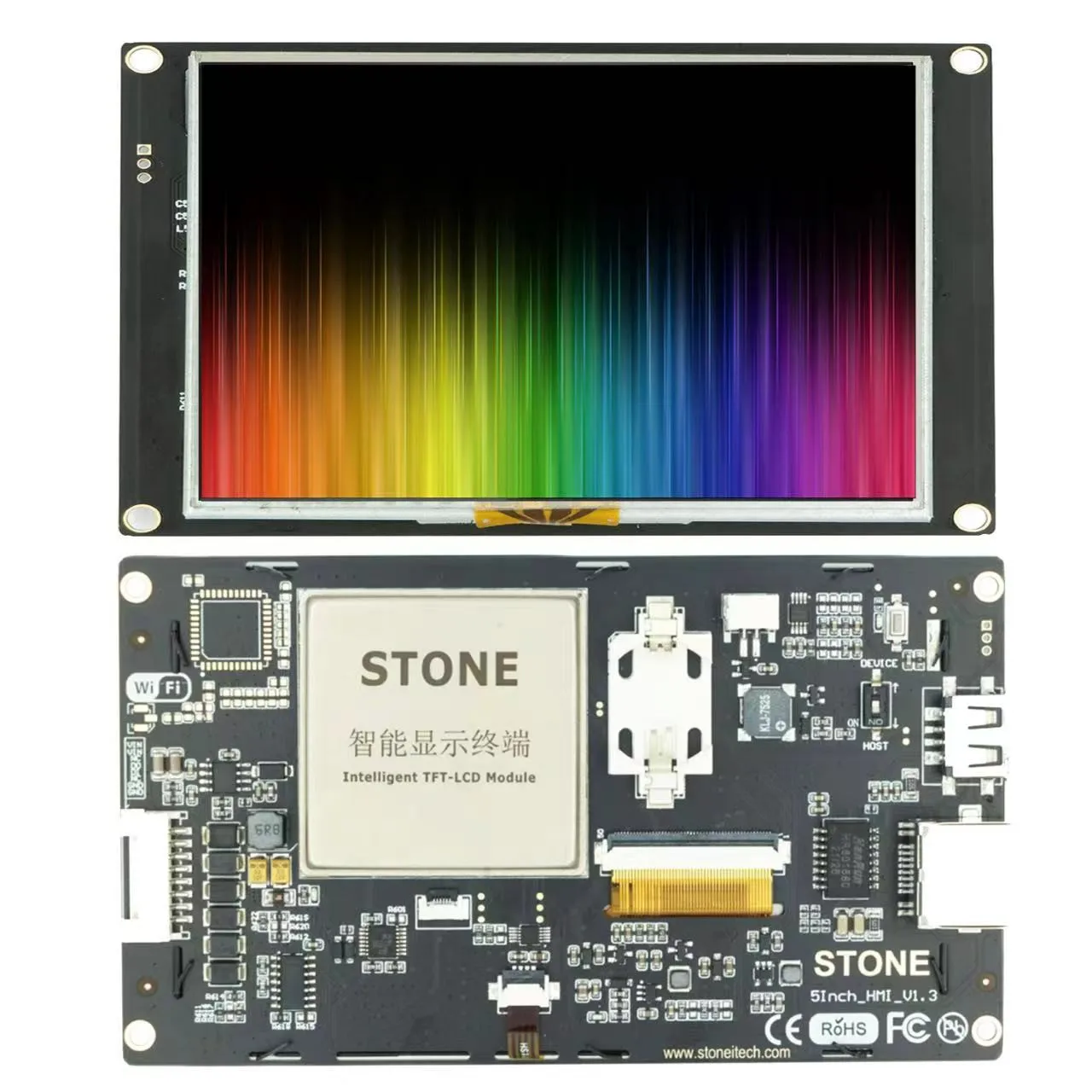 STONE 5.0 Inch Control Board HMI TFT LCD Display Module with Serial Interface for Industrial Use