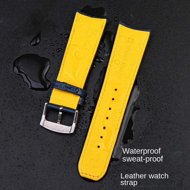 Genuine Leather Watch Strap For Citizen Blue Angel AT8020