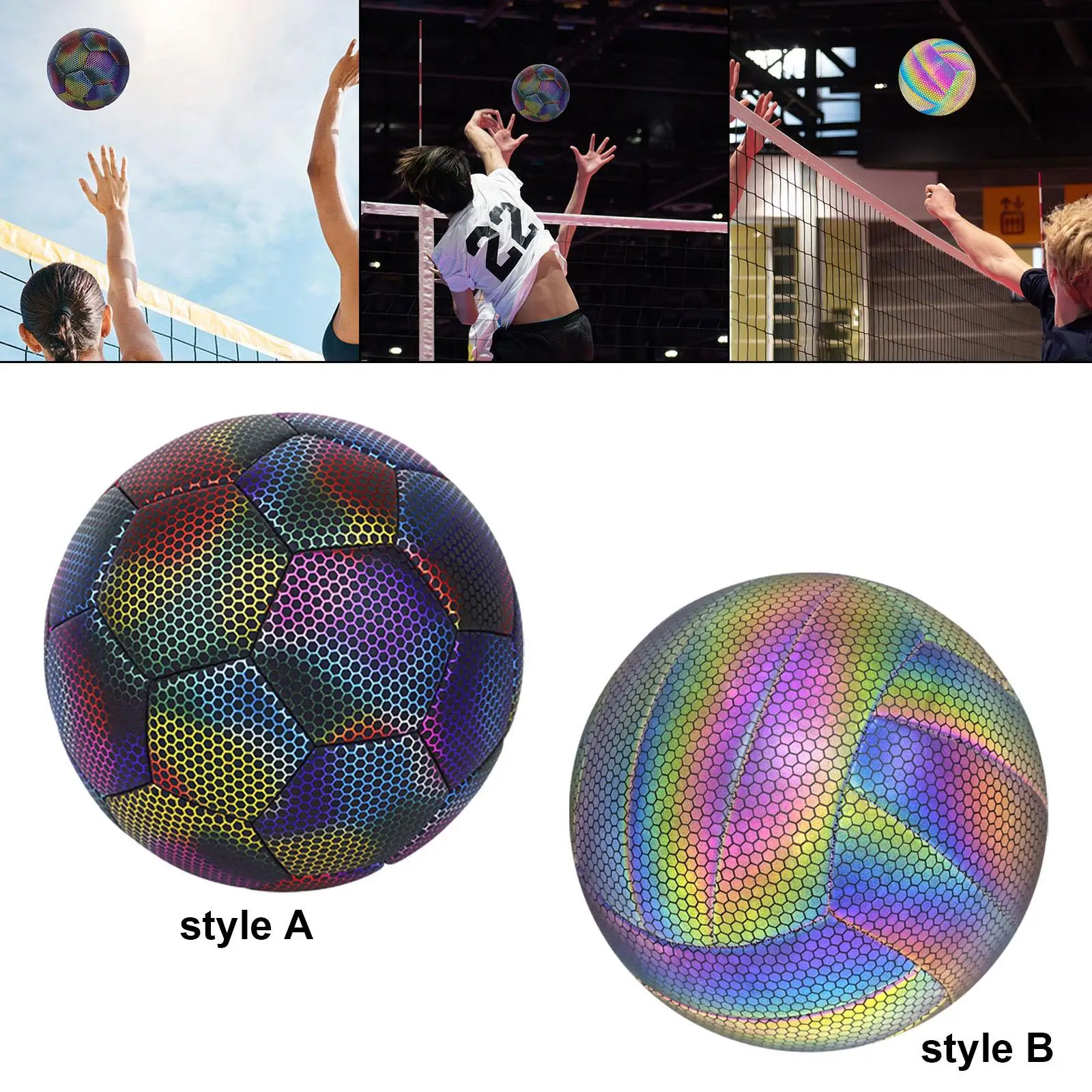 Holographic Reflective Soccer Ball Size 5 High Visibility for Night Game and Training Sessions Gift for Soccer Competition Holographic Reflective Soccer Ball Size 5 High Visibility for Night Game and Training Sessions Gift for Soccer Competition