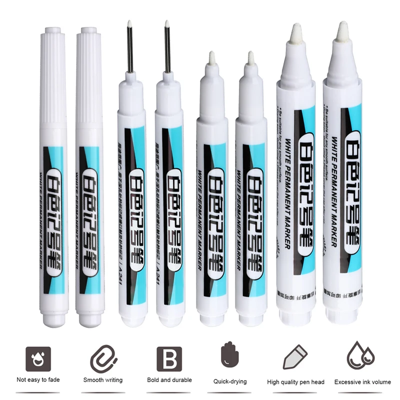 White Permanent Paint Pen Markers Waterproof Paint Markers for