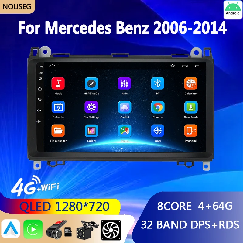 

Android Auto Car Radio Carplay for Mercedes Benz B W169 W245 W639 W906 Sprinter B160 B170 B200 Multimedia Player GPS Head Unit