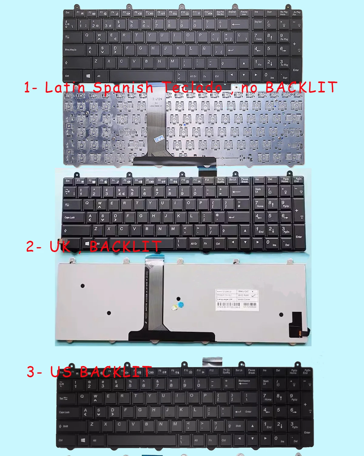 

Клавиатура QWERTY для Clevo P377SM P370SM3 P37XSM с Цветной подсветкой