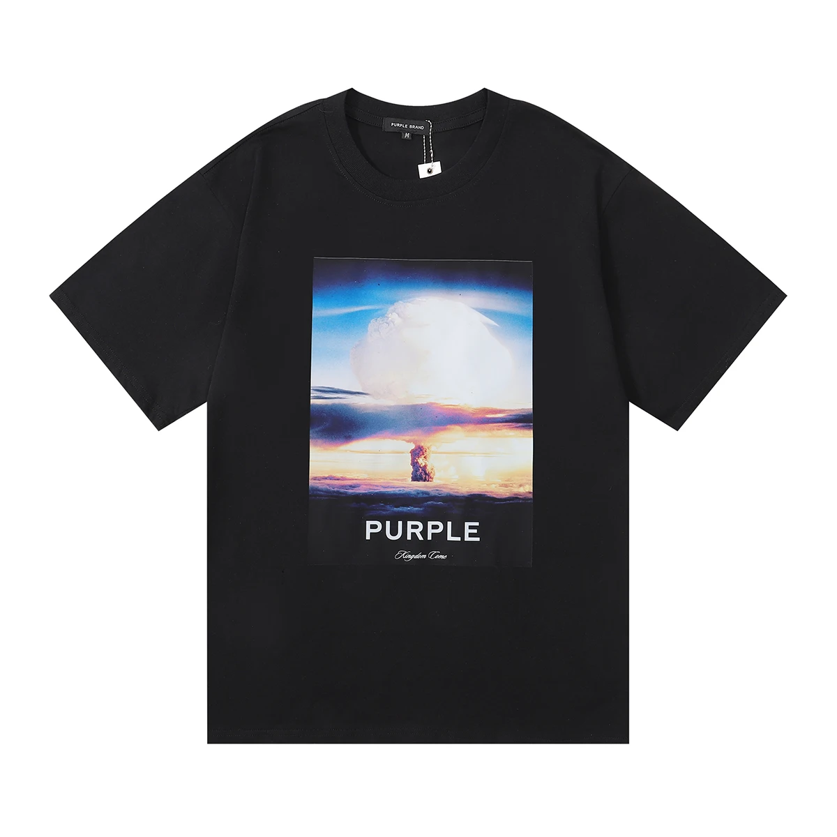 

New Purple Casual T-Shirt Men Women Mushroom Cloud Printed T Shirt Top Streetwear Tee