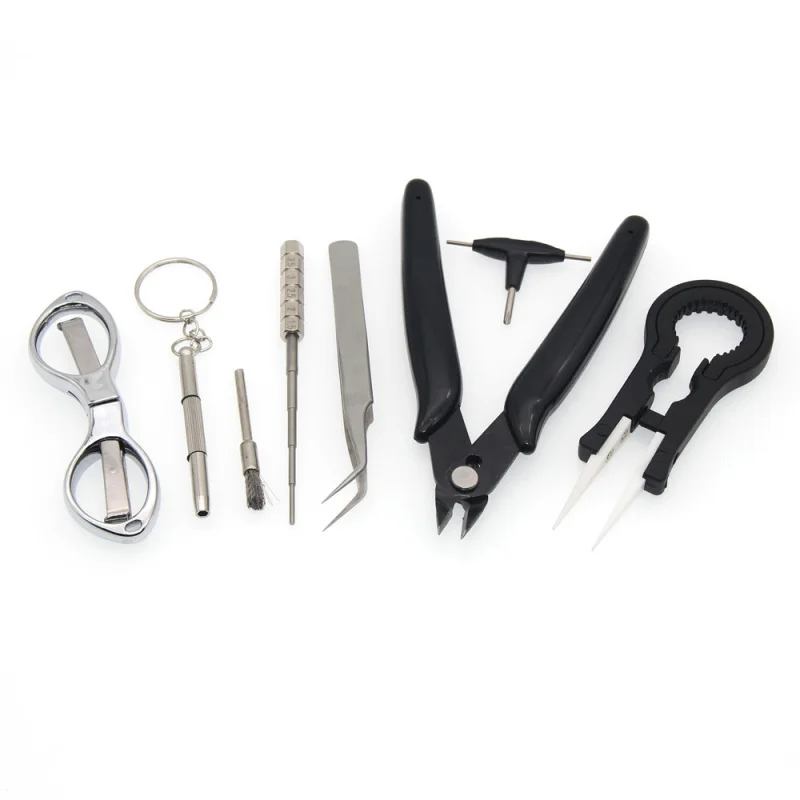 9 in 1 Mini Vape DIY Tool Bag Coil jig Tweezers Pliers Repair Tool Kits Cig Accessories Vape Bag s Tweezers Pliers Vape Bag