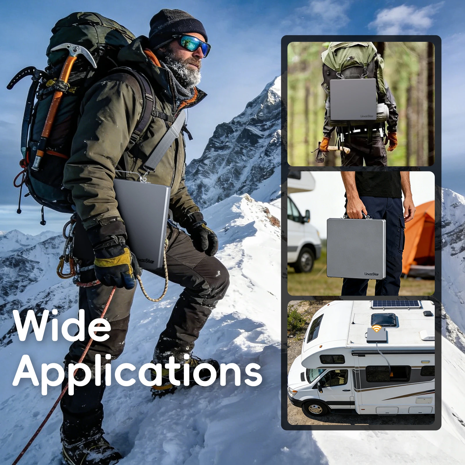 스타링크 미니 풀 키트 자석식 차량용 거치대 + 어깨끈이 있는 견고한 보호 케이스, 대시보드/썬루프/여행용