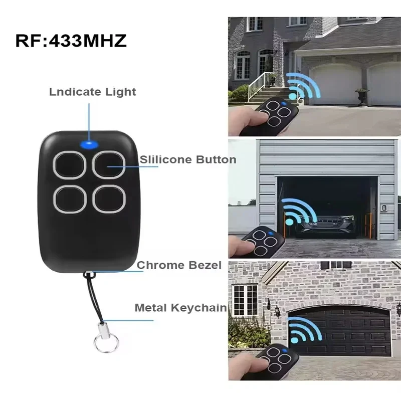 차고 문 RF 리모컨 복제기 433MHz 코드 그랩버 클론 게이트 키 폽 명령 송신기 4버튼 방수