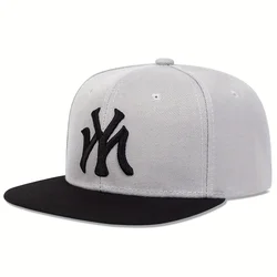 Unisex Embroidered Hip - hop Style Adjustable Baseball Cap with Sun Protection (Black grey)