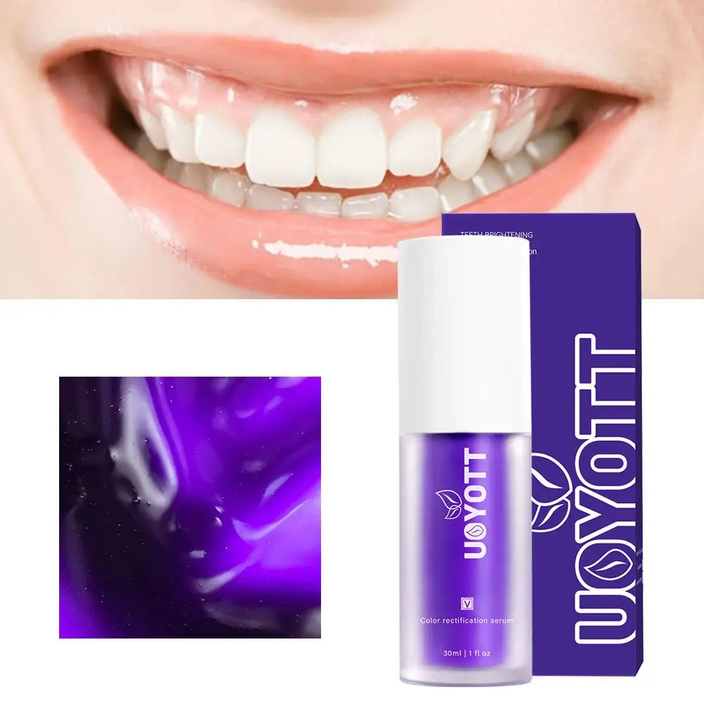 

30ml Tooth Cleansing Mousse Purple Bottled Press Toothpaste Teeth Whitens Breath Stains Removal Refreshes Dental Cleansing Y4M9