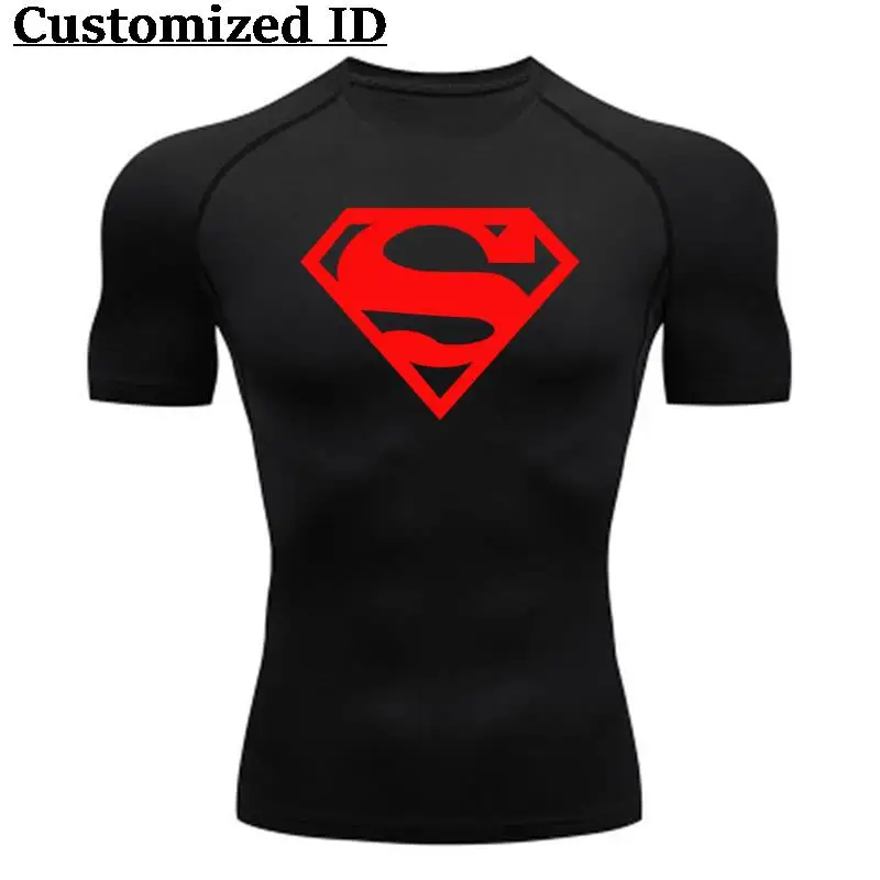 2023 New Mens Superhero Running Short Sleeve Printed T-shirts Men Compression Shirts Raglan Sleeve New Compression Costume Tops