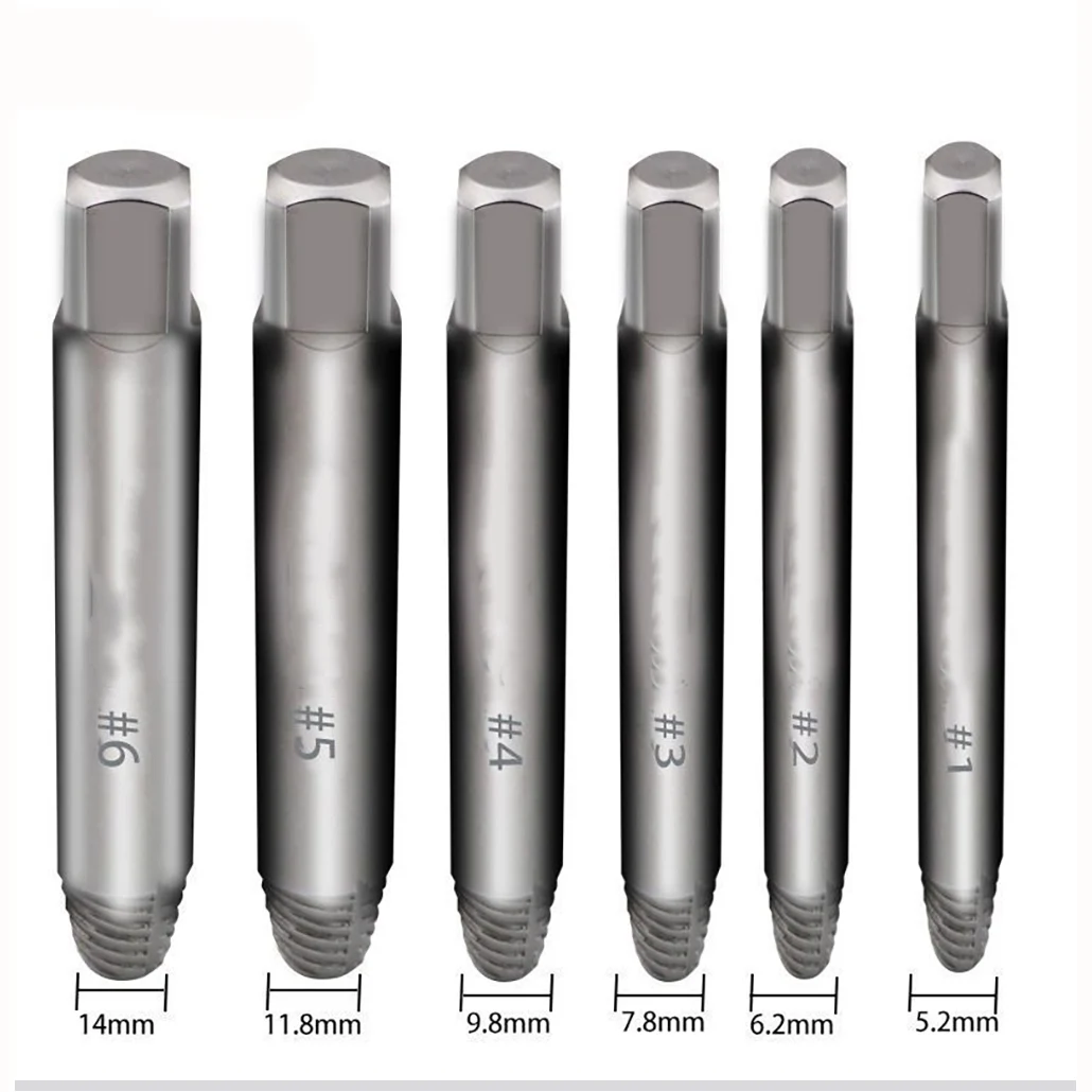 6개/세트 3-20mm HSS 파손된 나사 제거기 탭 추출기 도구 (핸드 드릴 렌치 액세서리) 사용하기 쉬움
