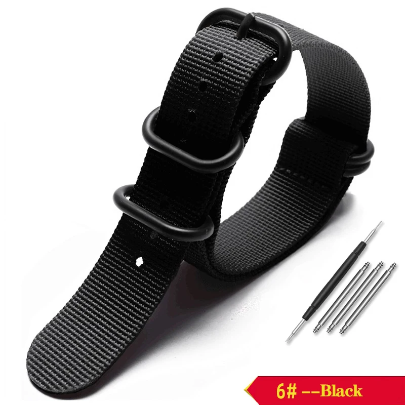 thumbnail image 1 of Correa de reloj de nailon para Omega Seiko, estilo universal para hombre, hebilla de acero inoxidable, lona deportiva para exteriores engrosada, 20 mm, 22 mm, 1 of 5