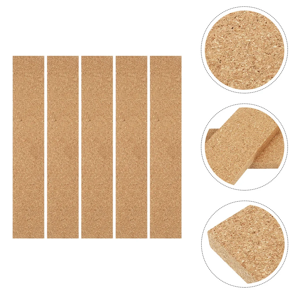 5 Pcs Tile Adhesive Cork Strips Board Winter Memo for Home Boards Walls Photo Bulletin Bar Office