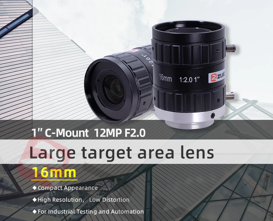 ZLKC fa 12mp c halterung 16mm 1 "f2.5 Bild verarbeitung objektiv feste Brennweite Industrie kamera manuelle Iris zur Position ierung der Messung – Detail 10